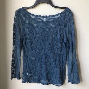 Express Embroidered Mesh Top